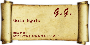 Gula Gyula névjegykártya